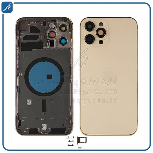 تصویر  HOUSING 12 PRO MAX GOLD IPHONE