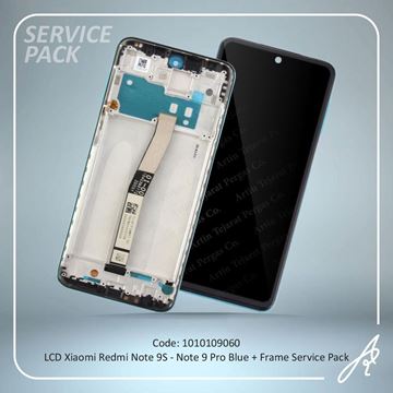 تصویر LCD REDMI NOTE 9S-NOTE 9PRO+FRAME BLUE SERVICE PACK XIAO
