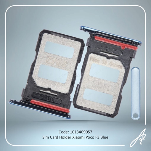 تصویر  SIM HOLDER POCO F3 BLUE XIAO